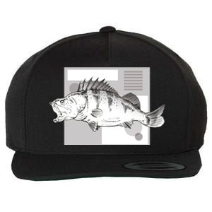 River Perch Fish Sketch Wool Snapback Cap