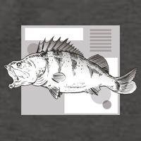 River Perch Fish Sketch Vector Backpack