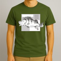 River Perch Fish Sketch T-Shirt