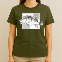 River Perch Fish Sketch T-Shirt