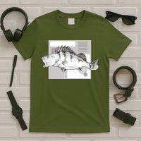 River Perch Fish Sketch T-Shirt