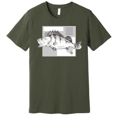 River Perch Fish Sketch Premium T-Shirt