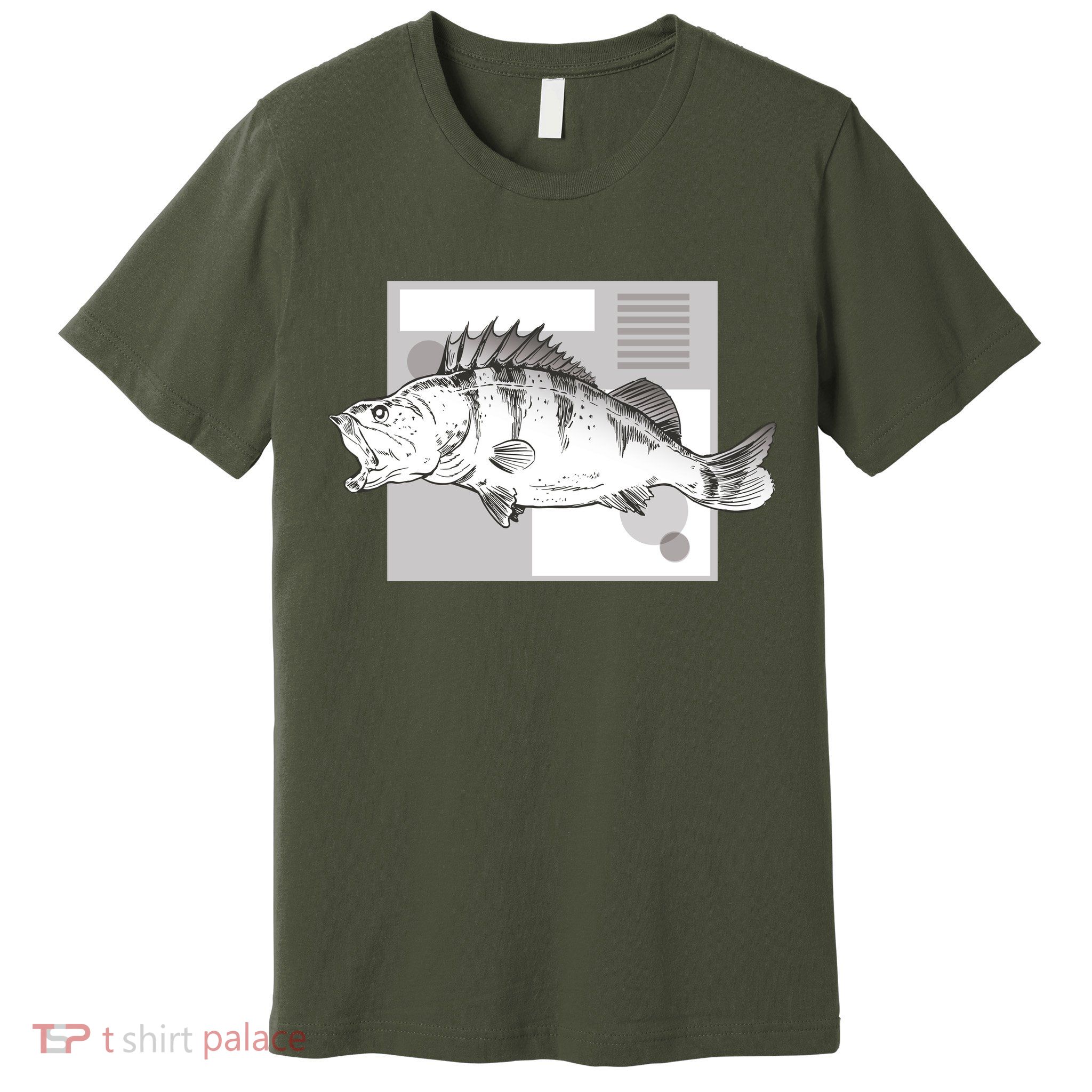 River Perch Fish Sketch Premium T-Shirt