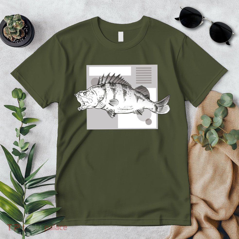 River Perch Fish Sketch Premium T-Shirt