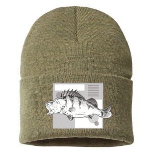 River Perch Fish Sketch Sustainable Knit Beanie