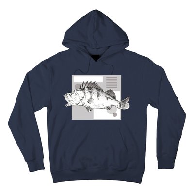 River Perch Fish Sketch Hoodie