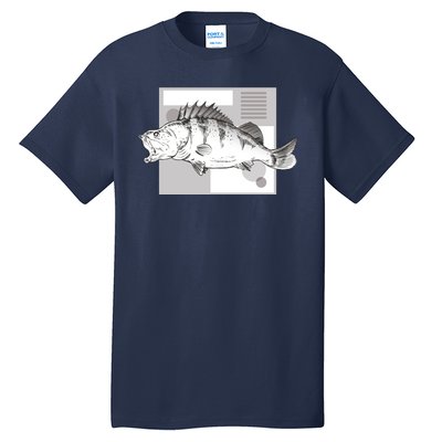 River Perch Fish Sketch Tall T-Shirt