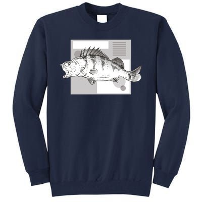 River Perch Fish Sketch Tall Sweatshirt