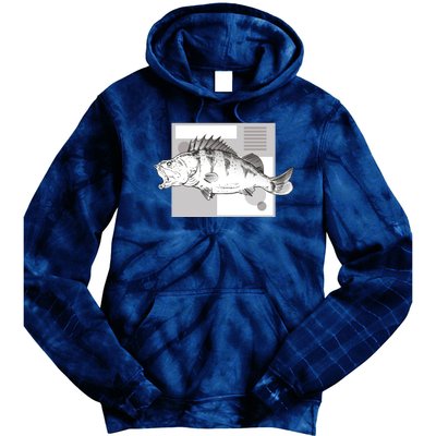 River Perch Fish Sketch Tie Dye Hoodie