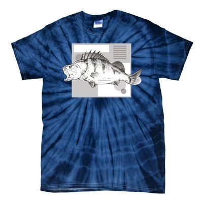 River Perch Fish Sketch Tie-Dye T-Shirt