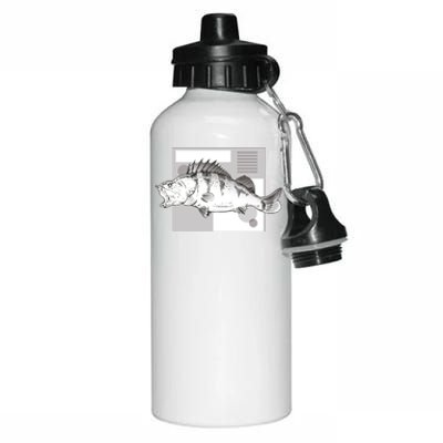 River Perch Fish Sketch Aluminum Water Bottle