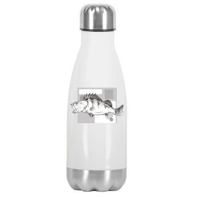 River Perch Fish Sketch Stainless Steel Insulated Water Bottle