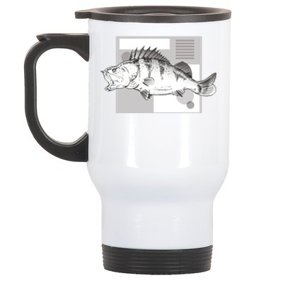 River Perch Fish Sketch Stainless Steel Travel Mug