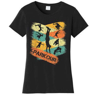 Retro Parkour For Boys Silhouette Vintage Free Running Women's T-Shirt