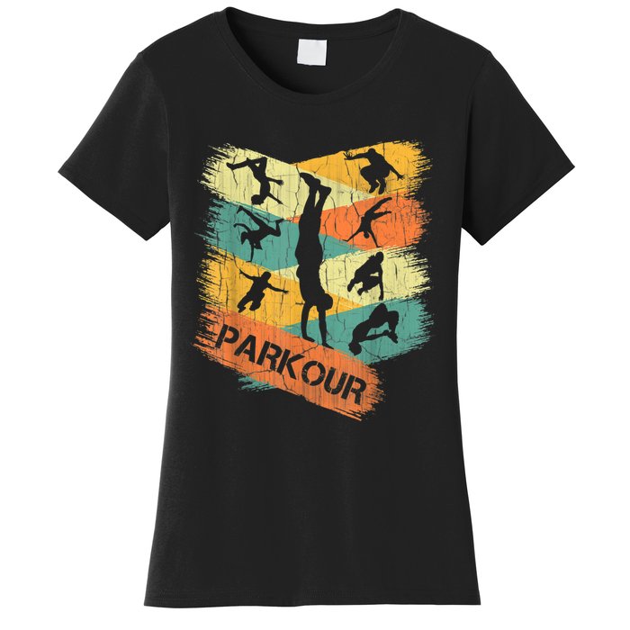 Retro Parkour For Boys Silhouette Vintage Free Running Women's T-Shirt