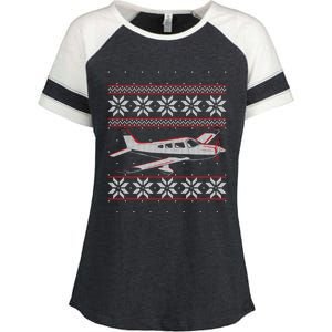 Rc Plane Flying Sports Pilot Ugly Christmas Sweater Style Gift Enza Ladies Jersey Colorblock Tee