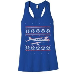 Rc Plane Flying Sports Pilot Ugly Christmas Sweater Style Gift Women's Racerback Tank