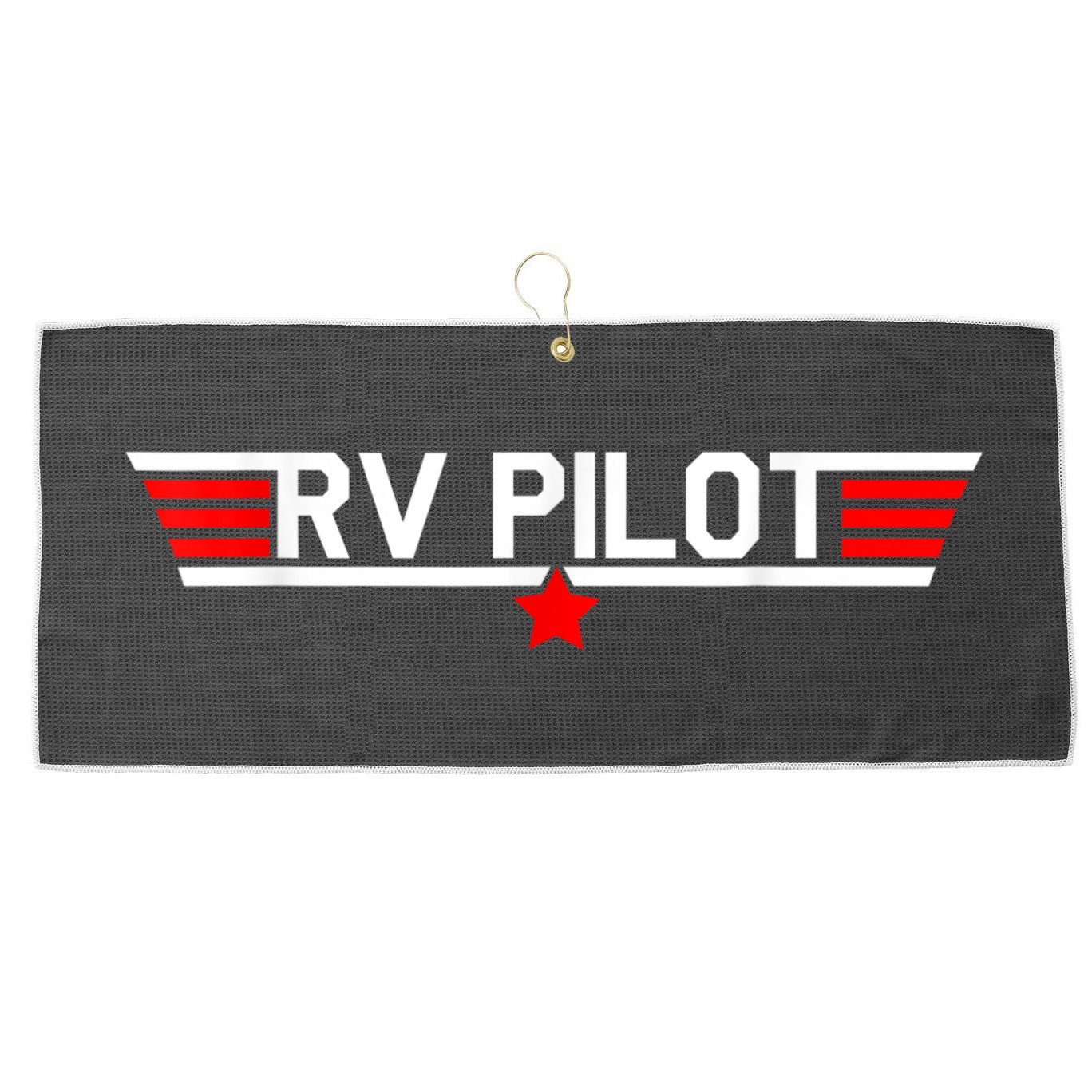 RV Pilot Funny Camper Motorhome Travel Camping Matching Gift Large Microfiber Waffle Golf Towel