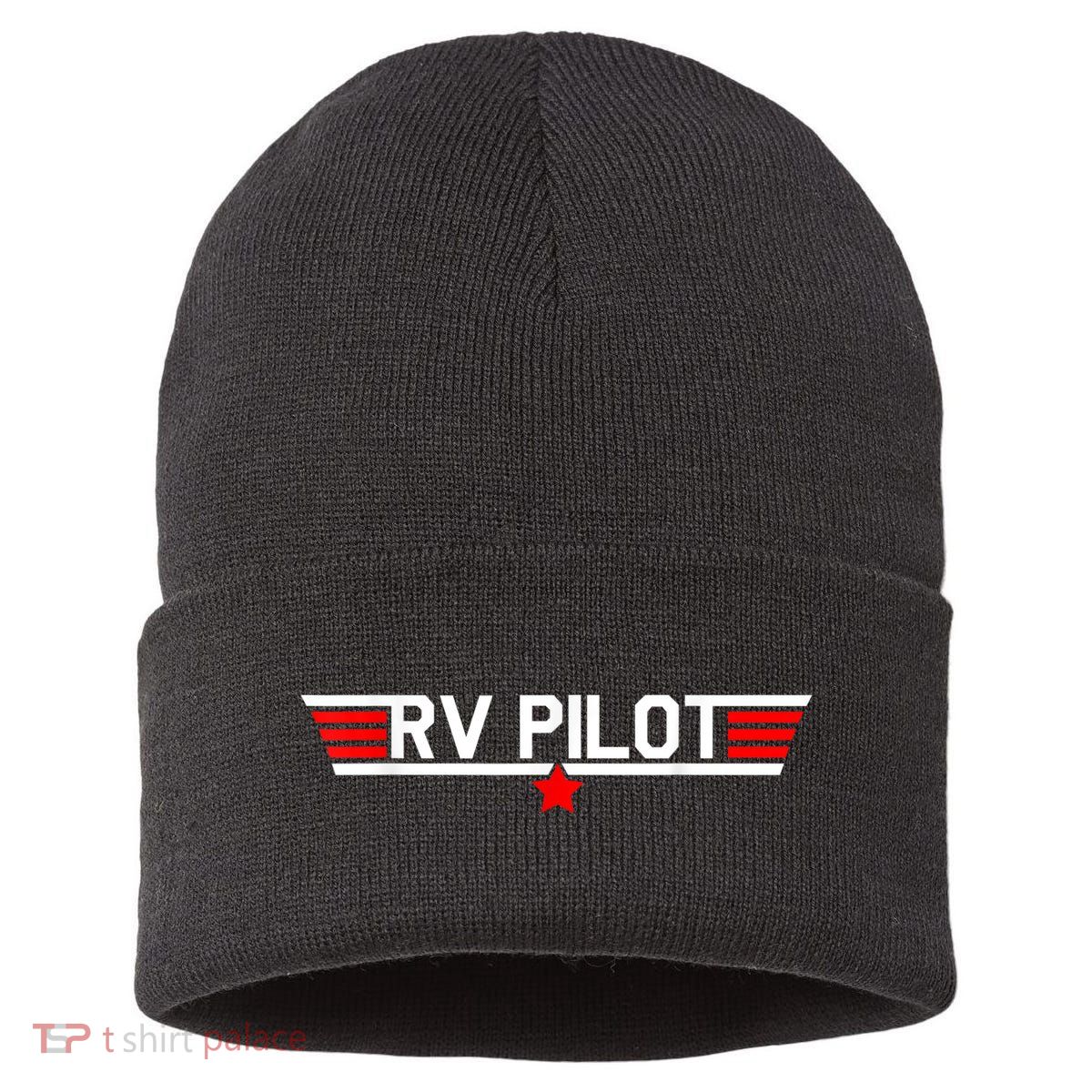 RV Pilot Funny Camper Motorhome Travel Camping Matching Gift Sustainable Knit Beanie