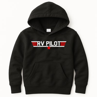 RV Pilot Funny Camper Motorhome Travel Camping Matching Gift Kids Hoodie