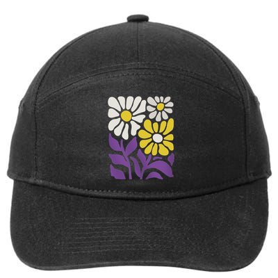 Retro Pride Flowers Subtle Enby Pride Subtle Pride 7-Panel Snapback Hat