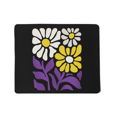 Retro Pride Flowers Subtle Enby Pride Subtle Pride Mousepad