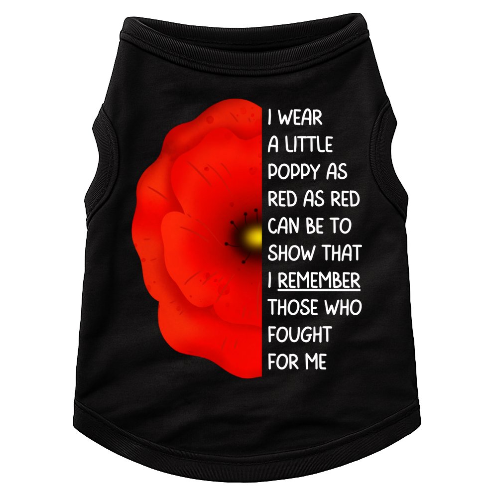 Red Poppy Flower Veterans Day USA Memorial Lest We Forget Doggie Tank