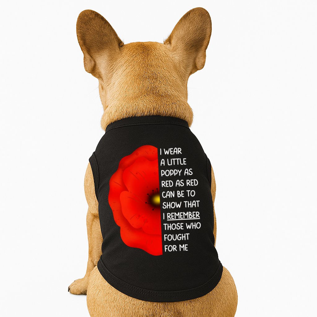 Red Poppy Flower Veterans Day USA Memorial Lest We Forget Doggie Tank