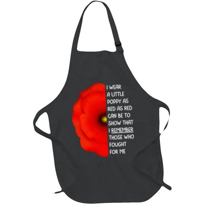 Red Poppy Flower Veterans Day USA Memorial Lest We Forget Apron