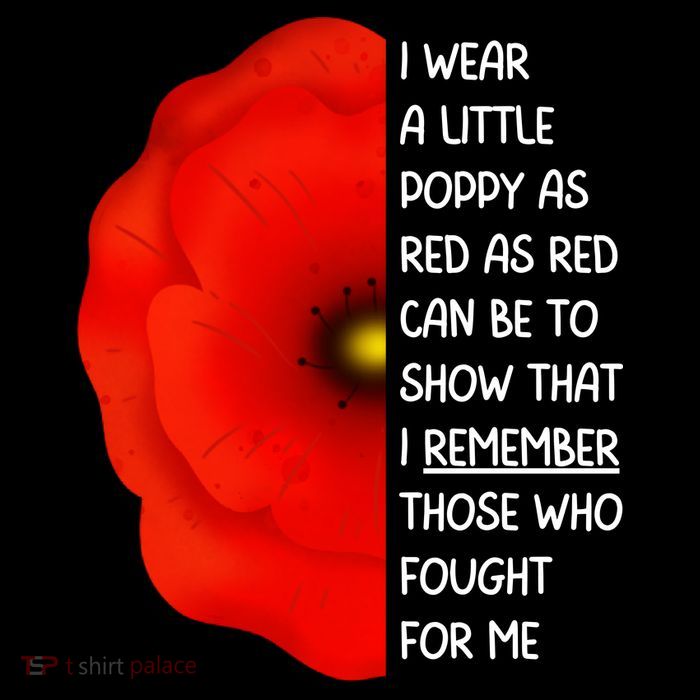 Red Poppy Flower Veterans Day USA Memorial Lest We Forget Tall T-Shirt