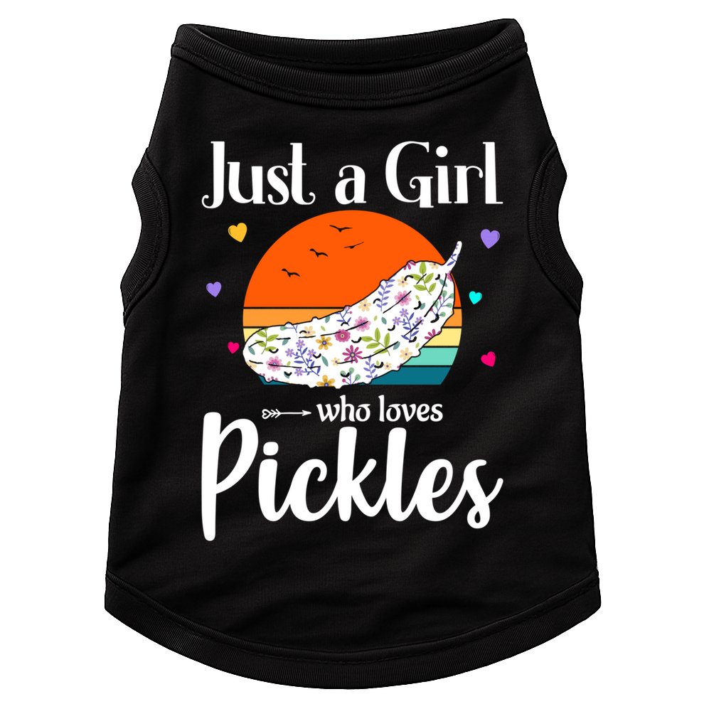 Retro Pickle Floral Design Just A Who Loves Pickles Gift Doggie Tank