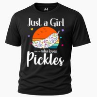 Retro Pickle Floral Design Just A Who Loves Pickles Gift Cooling Performance Crew T-Shirt