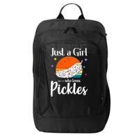 Retro Pickle Floral Design Just A Who Loves Pickles Gift City Backpack