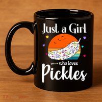 Retro Pickle Floral Design Just A Who Loves Pickles Gift 11oz C Handle Ceramic Mug