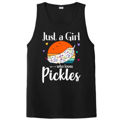 Retro Pickle Floral Design Just A Who Loves Pickles Gift PosiCharge Competitor Tank