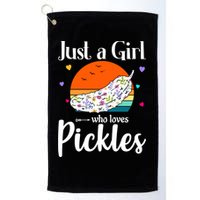 Retro Pickle Floral Design Just A Who Loves Pickles Gift Golf Towel