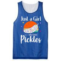 Retro Pickle Floral Design Just A Who Loves Pickles Gift Mesh Reversible Basketball Jersey Tank