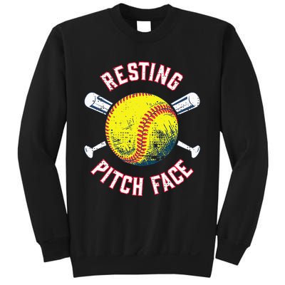 Resting Pitch Face Softball Sweatshirt