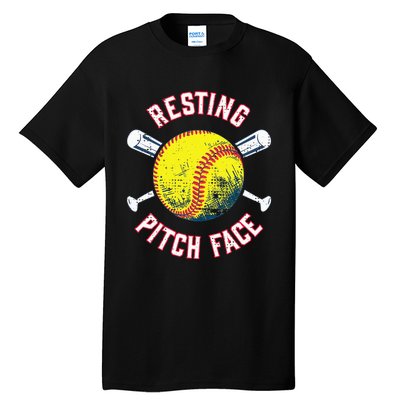 Resting Pitch Face Softball Tall T-Shirt