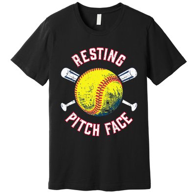 Resting Pitch Face Softball Premium T-Shirt