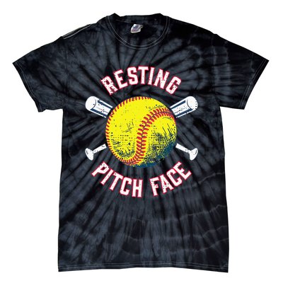 Resting Pitch Face Softball Tie-Dye T-Shirt