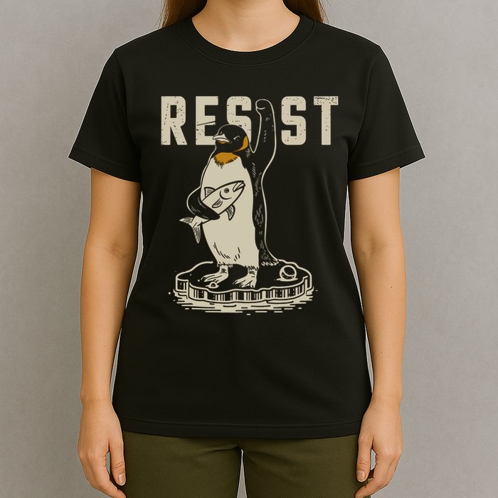 Resist Penguin Flippers Up I Stand With Penguins T-Shirt