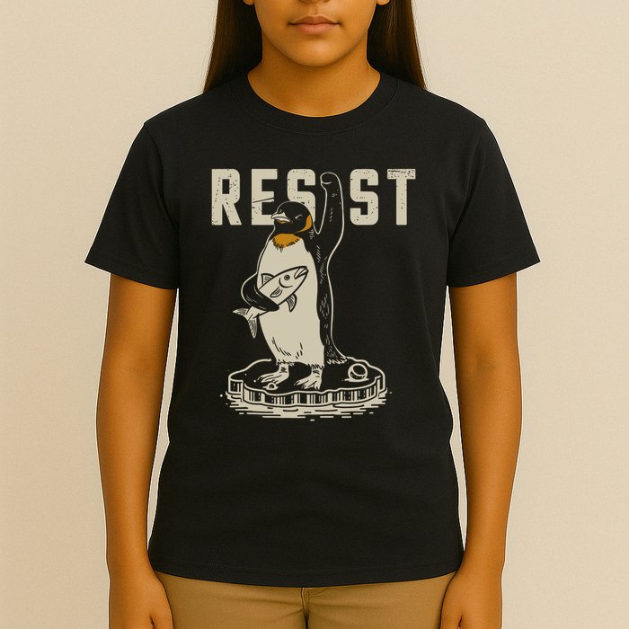 Resist Penguin Flippers Up I Stand With Penguins T-Shirt