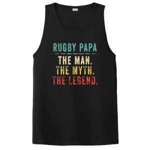 Rugby Papa Fathers Day Gift Rugby Papa Myth Legend Cool Gift PosiCharge Competitor Tank