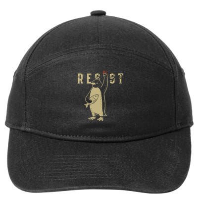 Resist Penguin Flippers Up I Stand With Penguins 7-Panel Snapback Hat