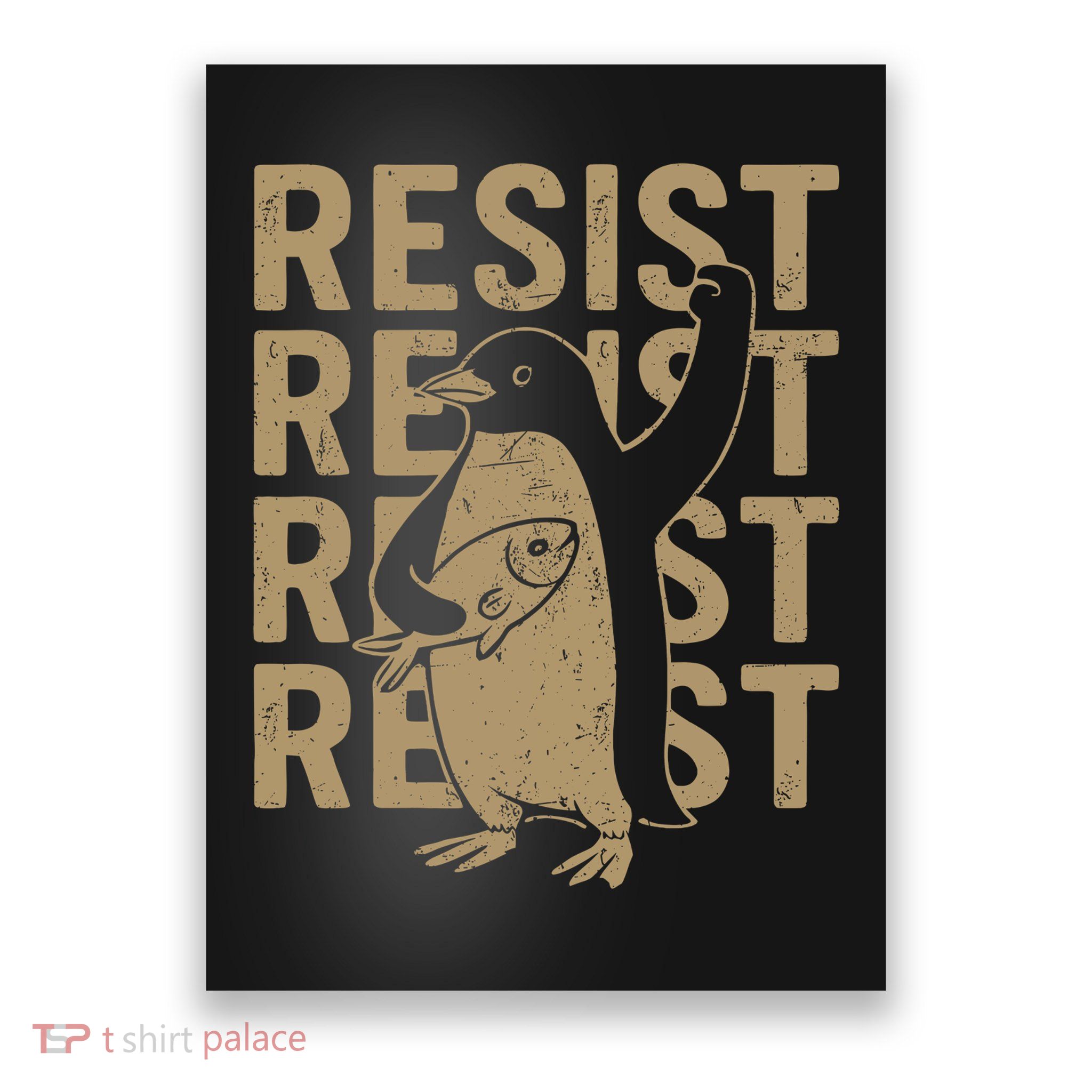 Resist Penguin Flippers Up I Stand With Penguins Poster