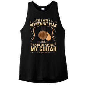 Retirement Plan For Guitar Players Retired Grandpa Dad Ladies PosiCharge Tri-Blend Wicking Tank