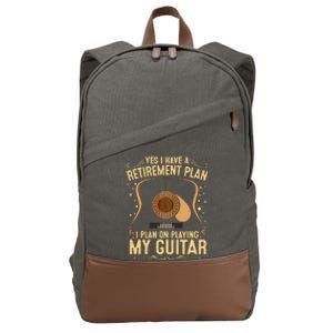 Retirement Plan For Guitar Players Retired Grandpa Dad Cotton Canvas Backpack