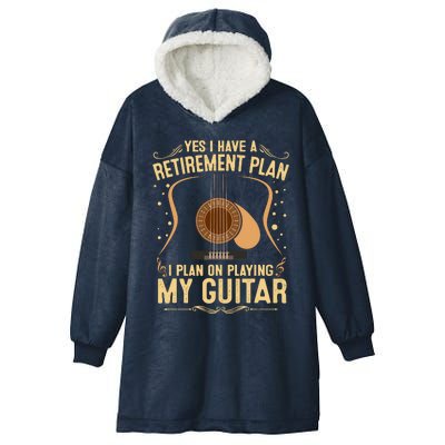 Retirement Plan For Guitar Players Retired Grandpa Dad Hooded Wearable Blanket