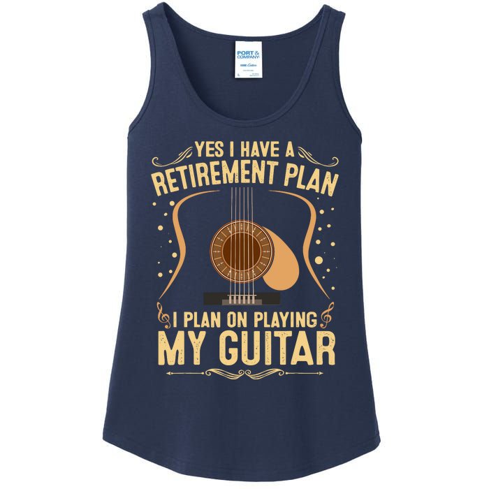 Retirement Plan For Guitar Players Retired Grandpa Dad Ladies Essential Tank